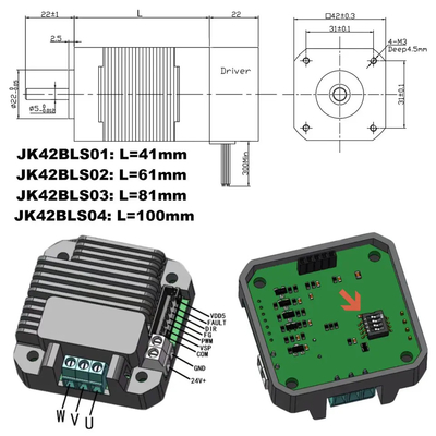 motor sin cepillo de 24v DC con el regulador integrado para la maquinaria del cortador y del jardín de hierba